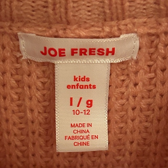 Joe Fresh Kids Salmon Pink Knit Sweater - Picture 3 of 4
